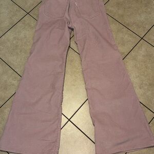Levi’s Ribcage Bell Corduroy Pants 28 Pink High Rise Flare Y2K 70s